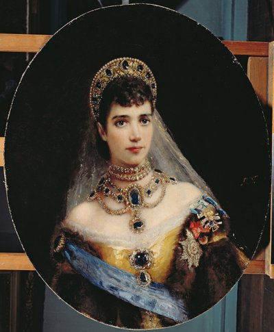 Portret van Keizerin Maria Fjodorovna (1847-1928) Dagmar van Denemarken door Konstantin Egorovich Makovsky